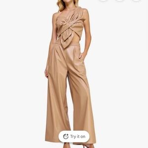 Chic Tan Wide Leg Jumpsuit